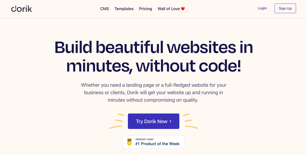 Dorik- the no-code website builder